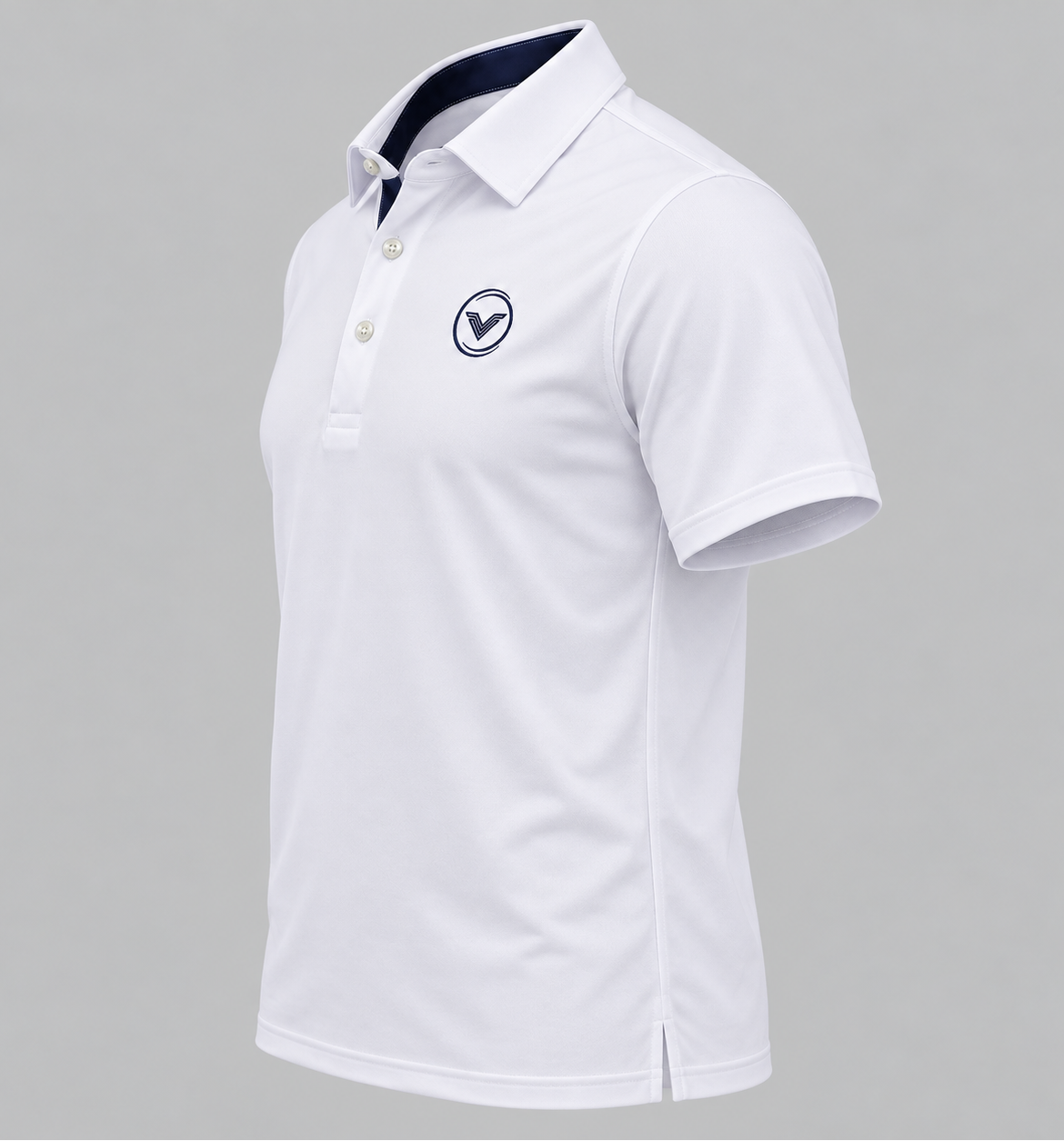 VES Golf Solid White Short Sleeve Polo Shirt