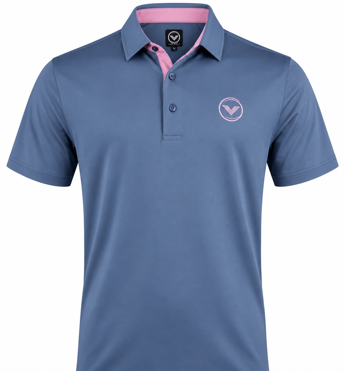 VES Golf Dusty Navy Blue Short Sleeve Polo Shirt