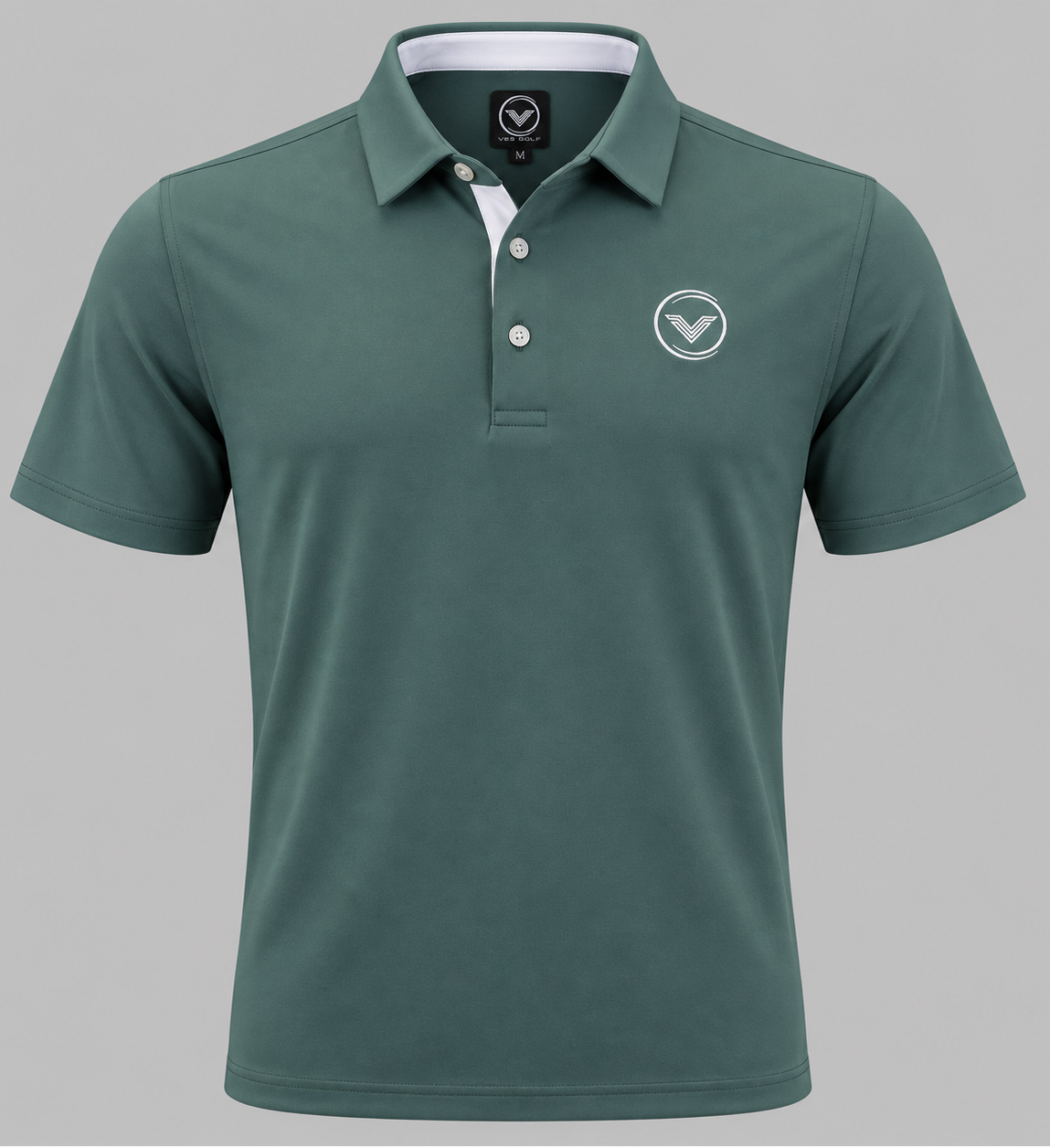 VES Golf Solid Green Short Sleeve Polo Shirt