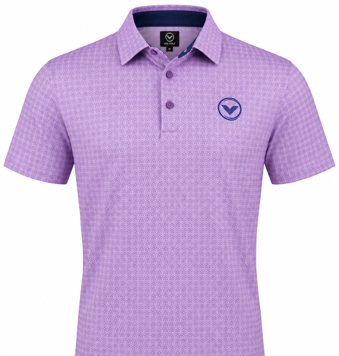 VES Golf Lavender Frost Pattern Short Sleeve Polo Shirt