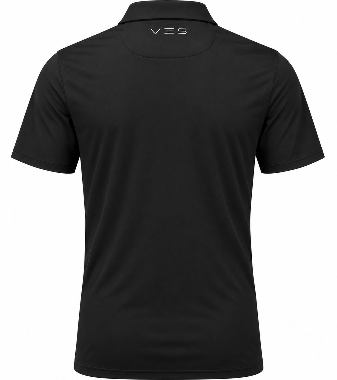 VES Golf Black with Cool Grey Vertical Stripe Short Sleeve Polo Shirt
