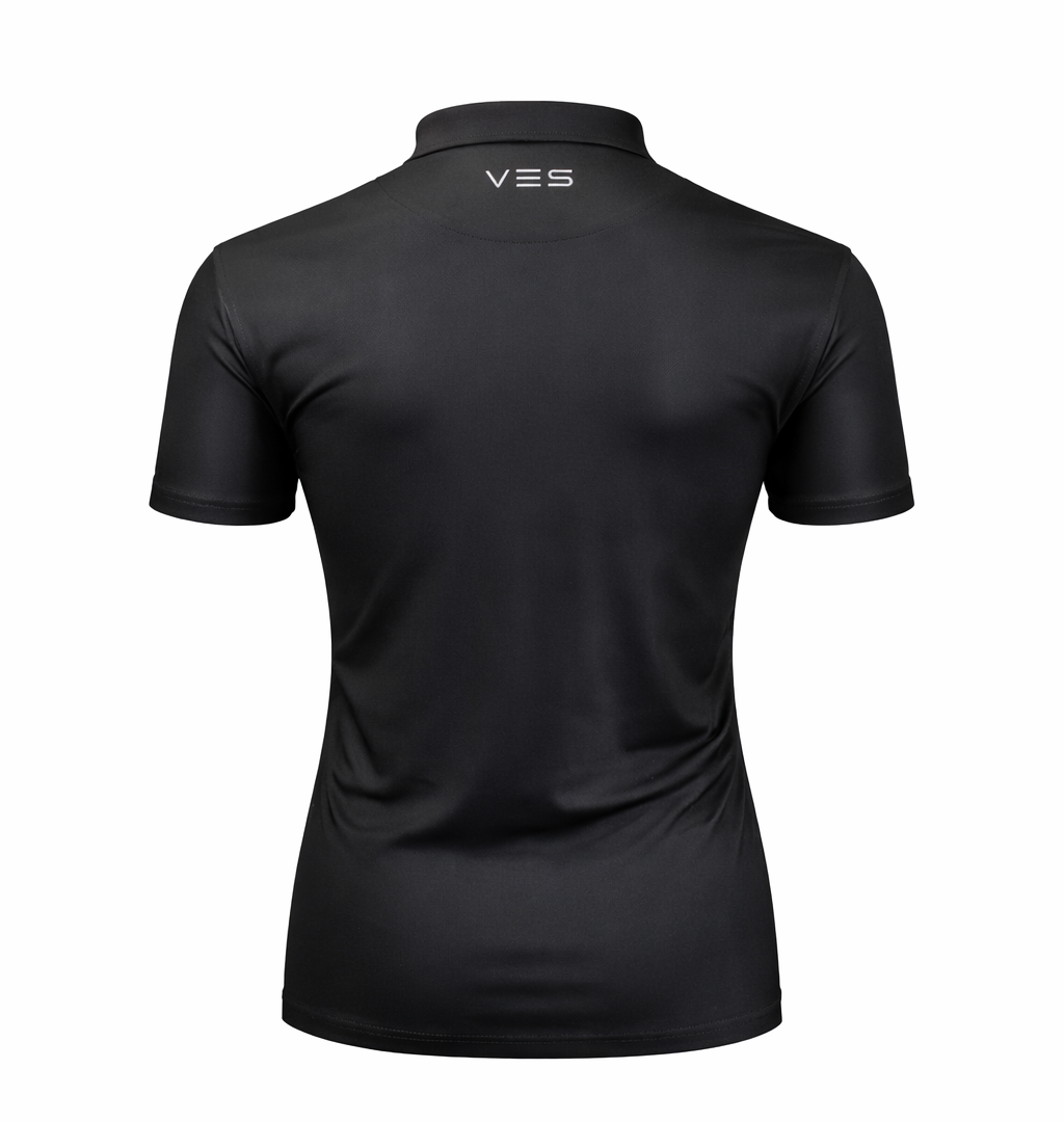 Black with Cool Grey Vertical Stripe Polo