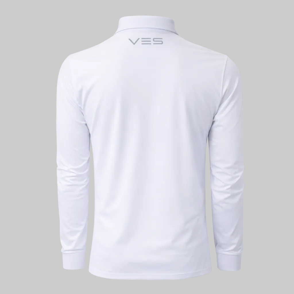 VES Golf White Long Sleeve Polo Shirt