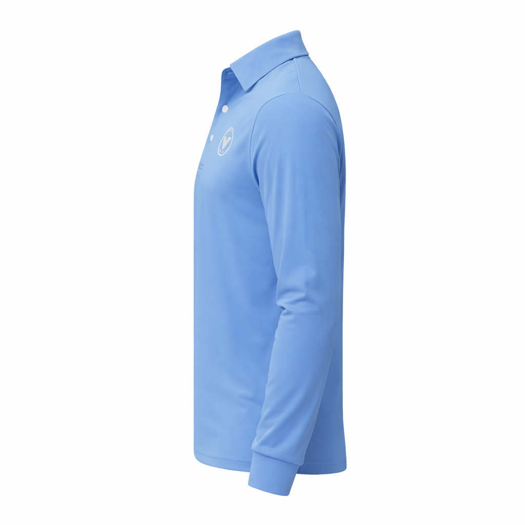 VES Golf Light Blue Long Sleeve Polo Shirt