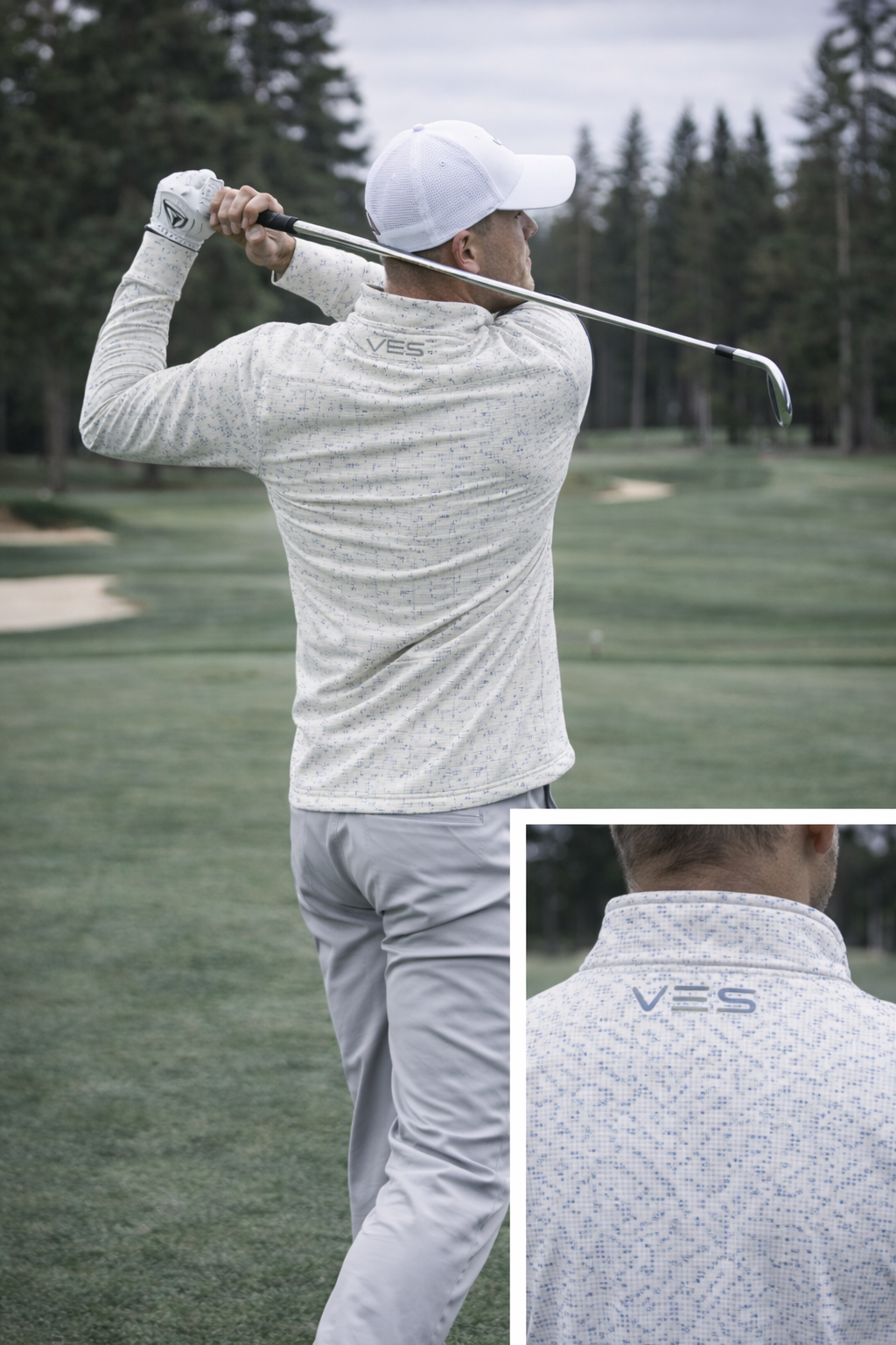 VES Golf Neutral Pixel Lightweight Quarter Zip