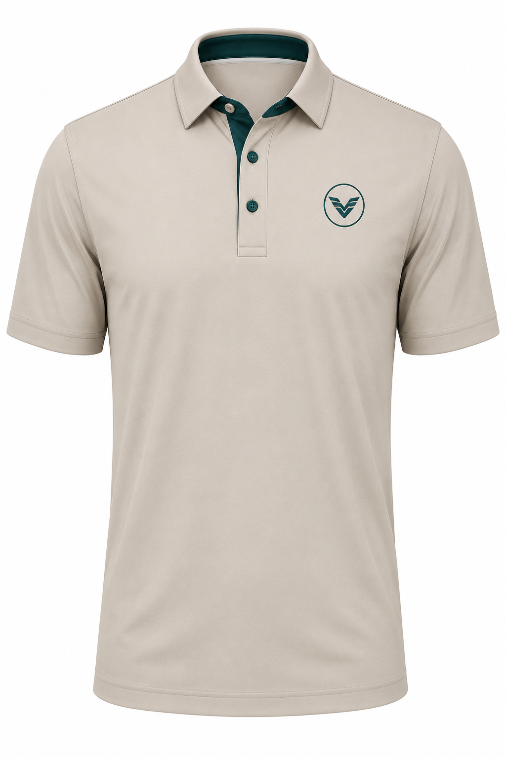 VES Golf Solid Stone Short Sleeve Polo Shirt