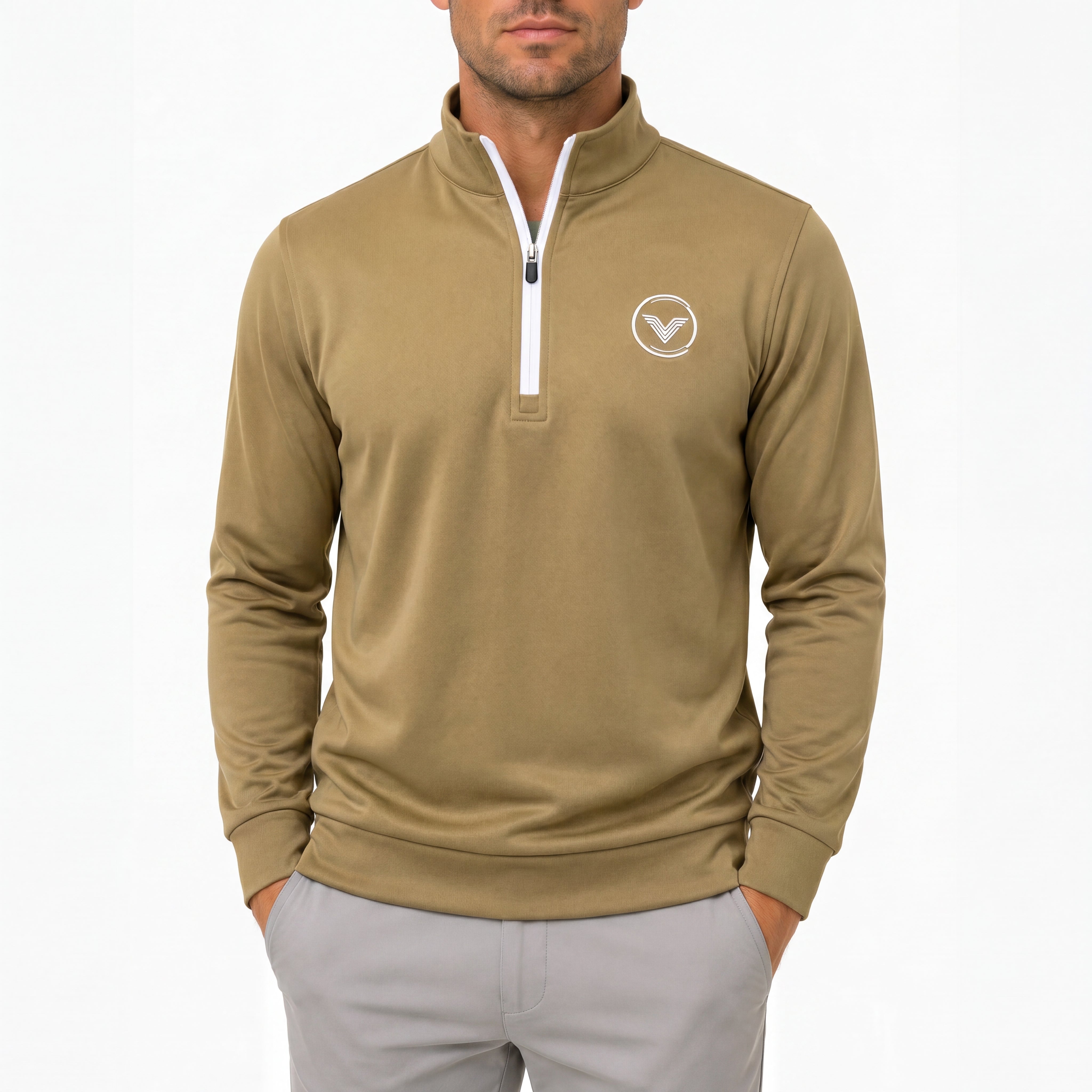 Golden Brown Quarter Zip Pullover | VES Golf