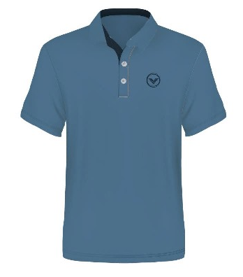 Dusty Steel Blue Contrast Polo