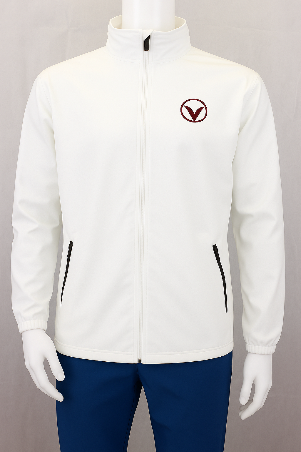 VES Golf White Zip Up Water Resistant Jacket