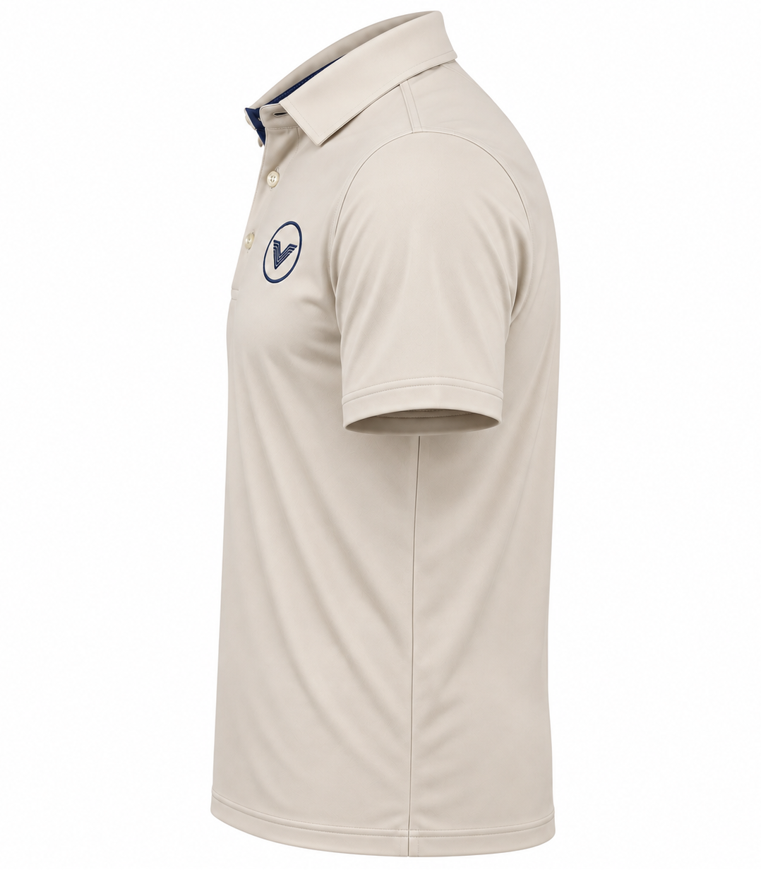 VES Golf Solid Stone Short Sleeve Polo Shirt