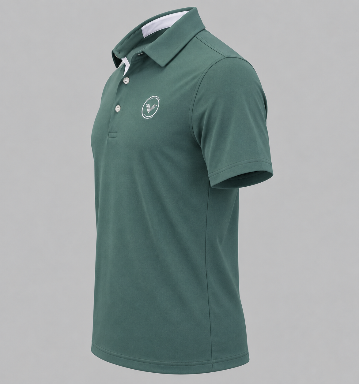 VES Golf Solid Green Short Sleeve Polo Shirt