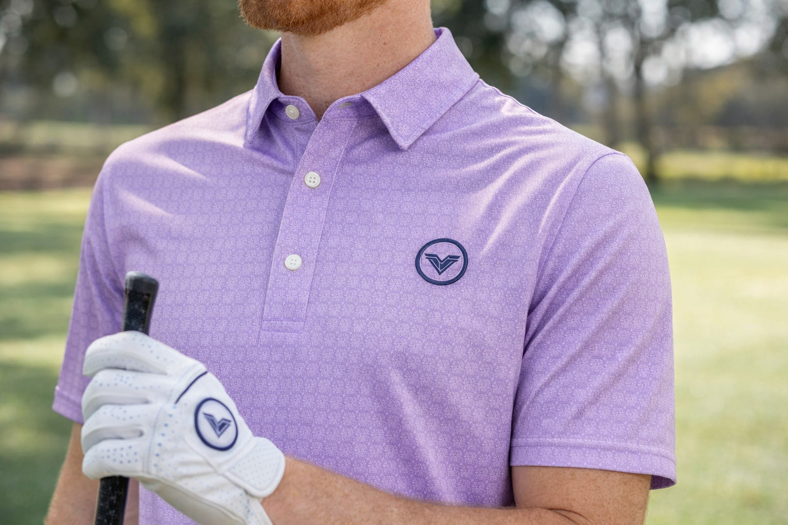 Lavender Frost Pattern Polo Shirt