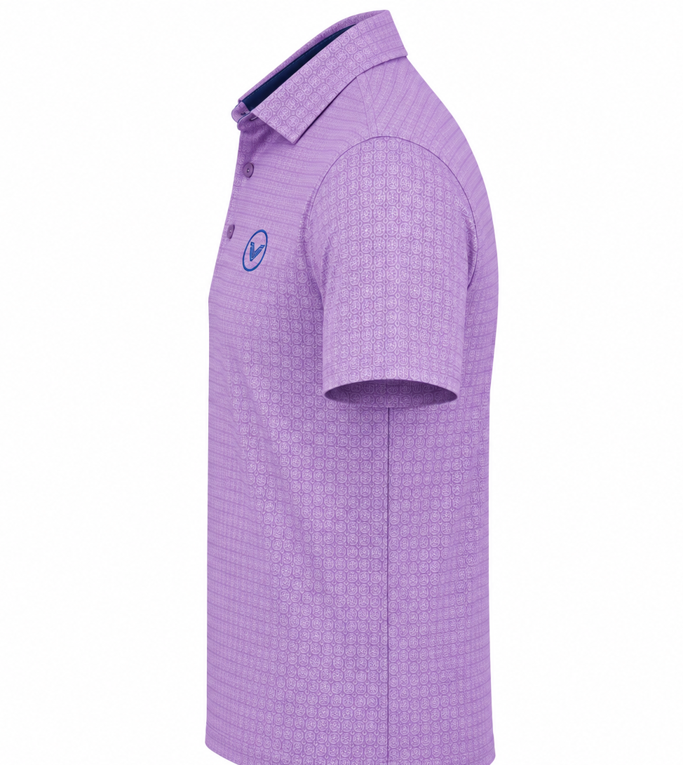 VES Golf Lavender Frost Pattern Short Sleeve Polo Shirt