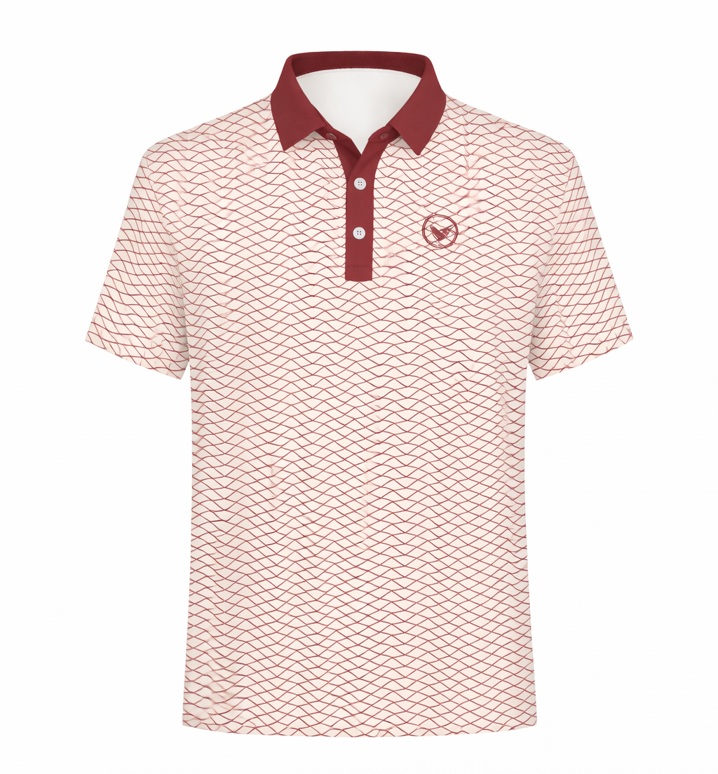 Off White with Burgundy Diamond Polo