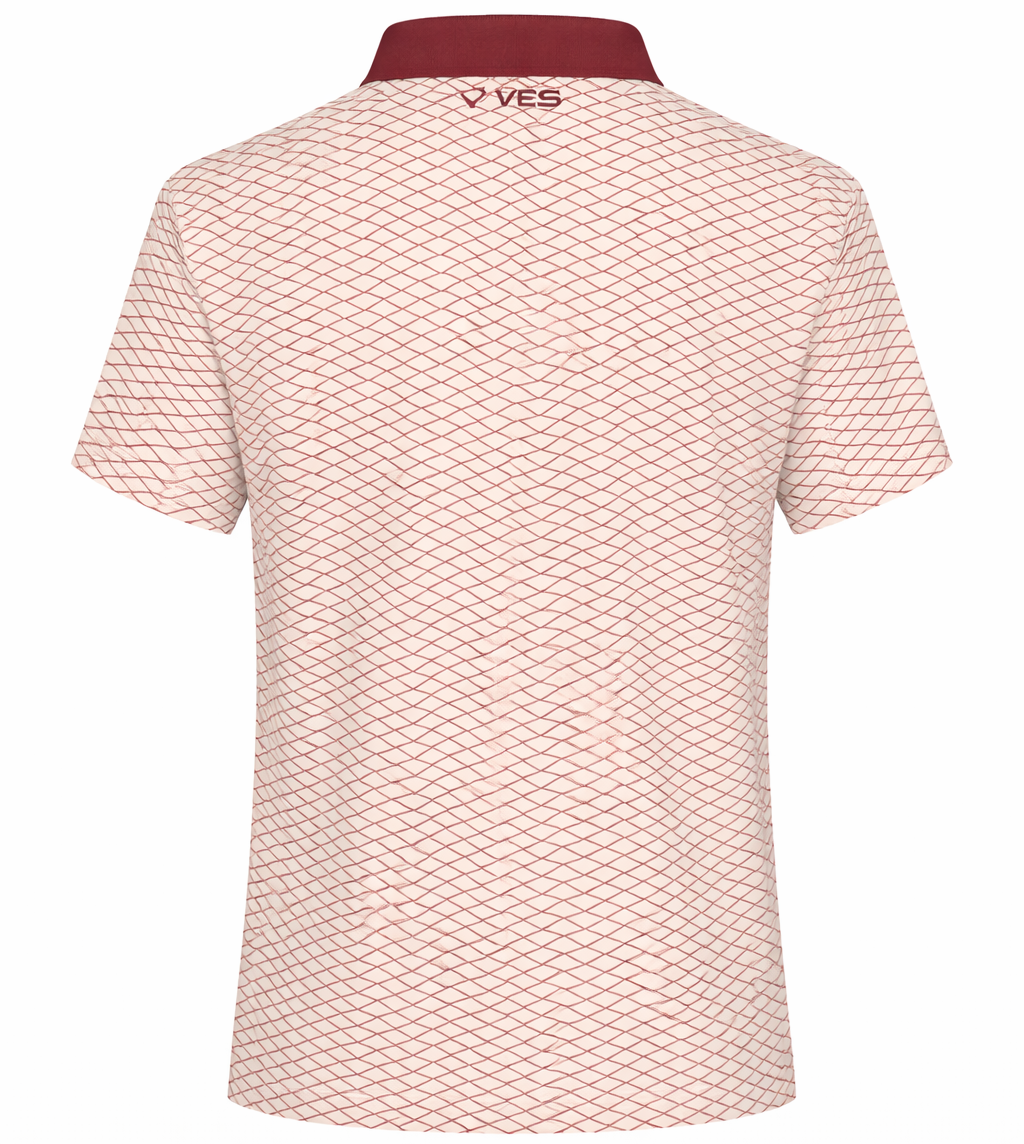 Off White with Burgundy Diamond Polo