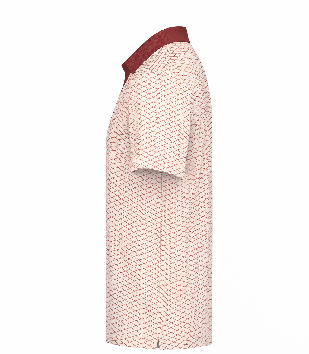 Off White with Burgundy Diamond Polo