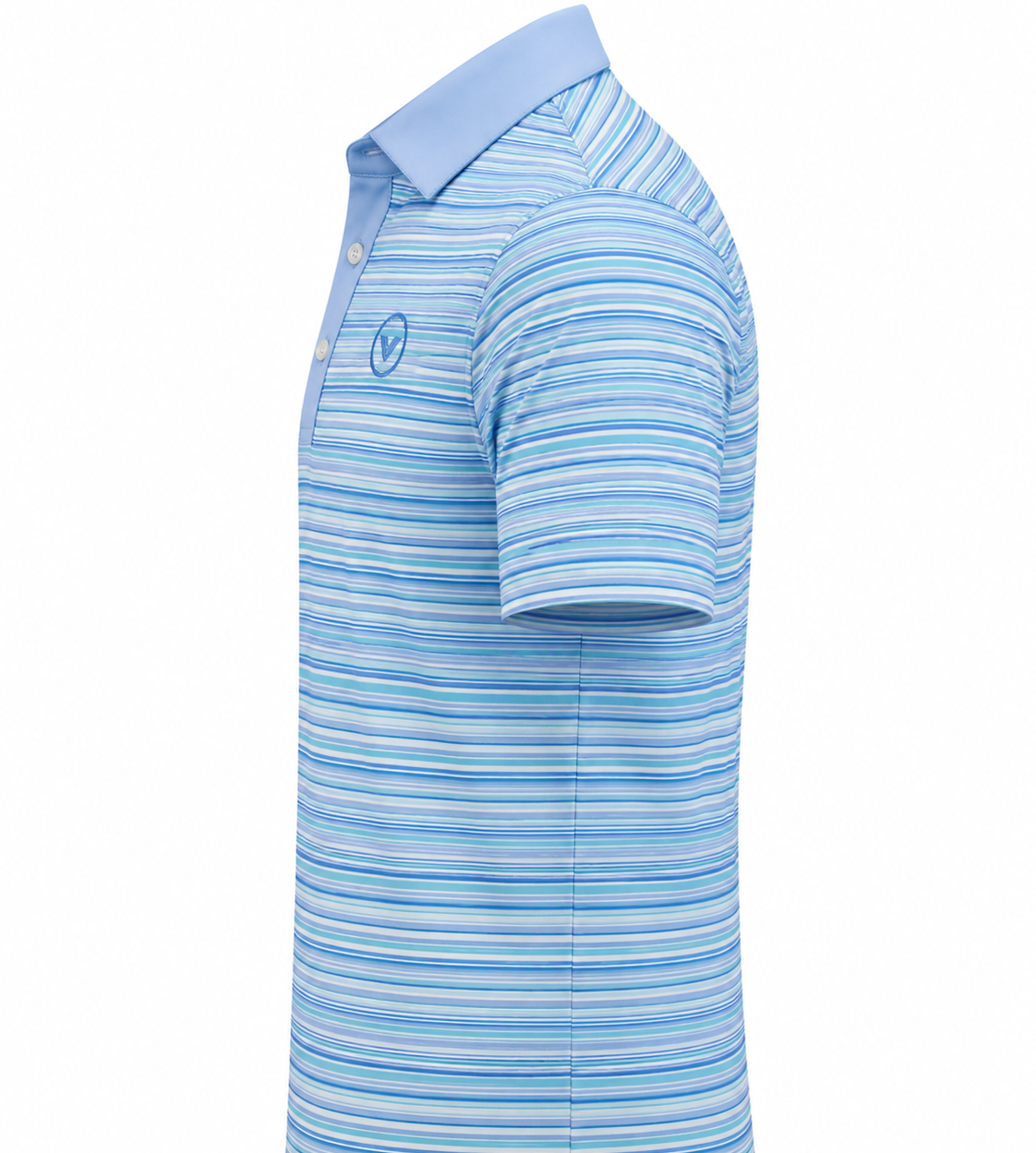 VES Golf Light Blue with Sky Gradient Stripes Short Sleeve Polo Shirt