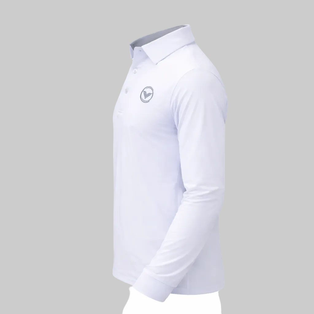 VES Golf White Long Sleeve Polo Shirt