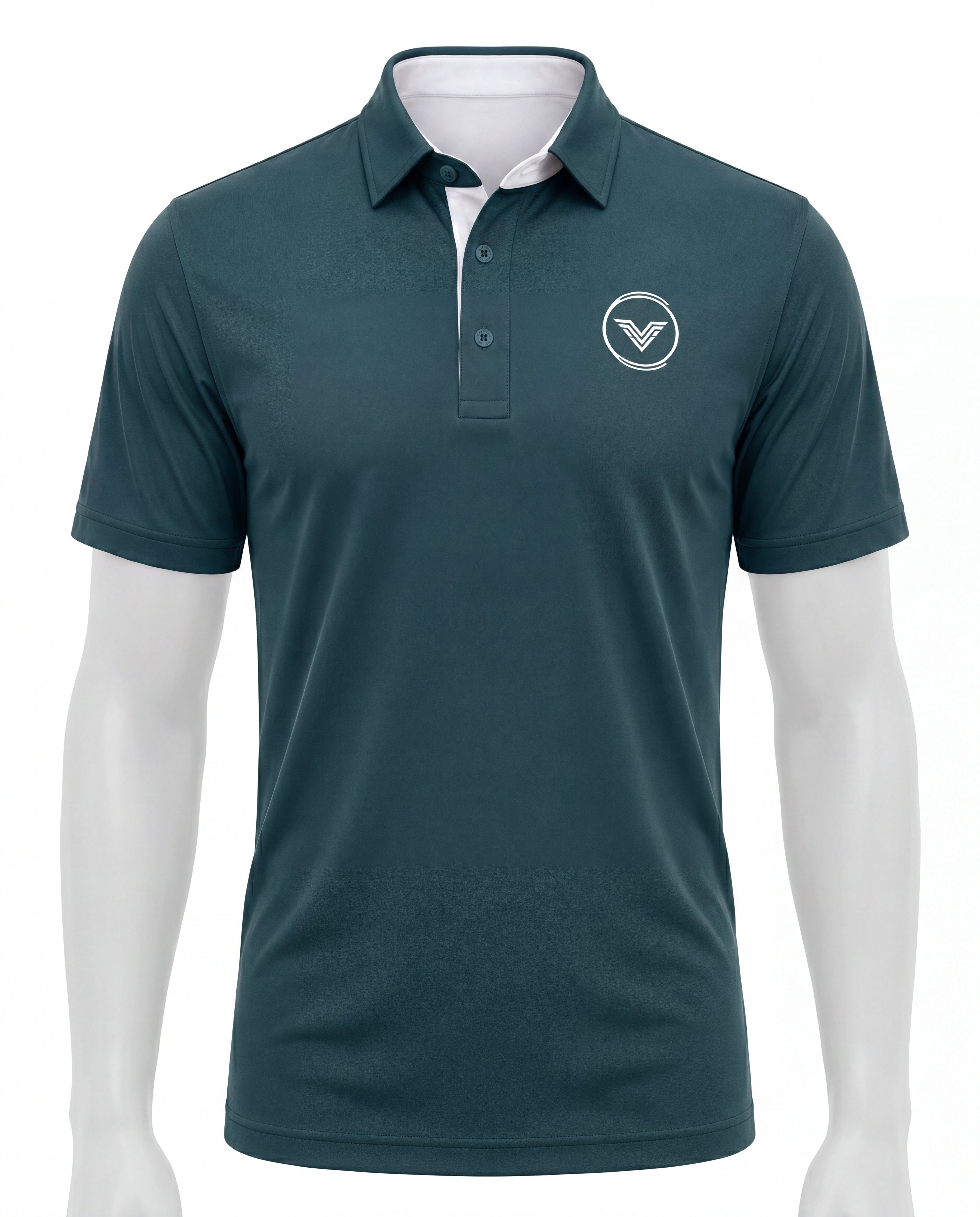 VES Golf Solid Green Short Sleeve Polo Shirt