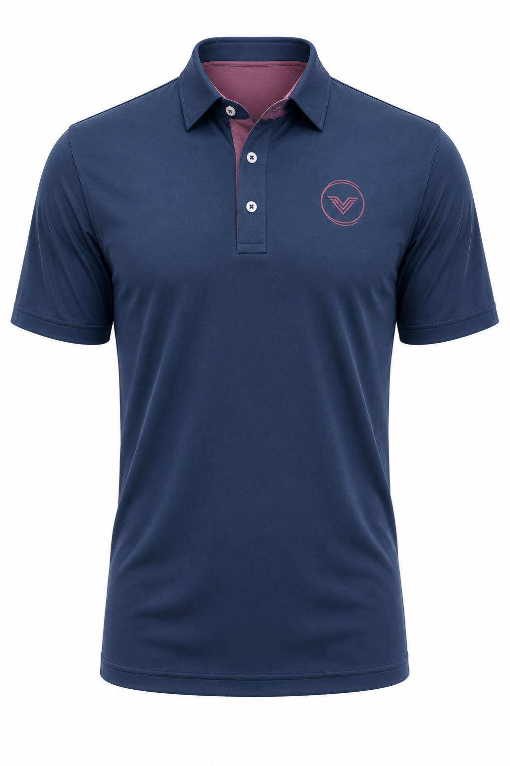 VES Golf Solid Dusty Navy Blue Short Sleeve Polo Shirt