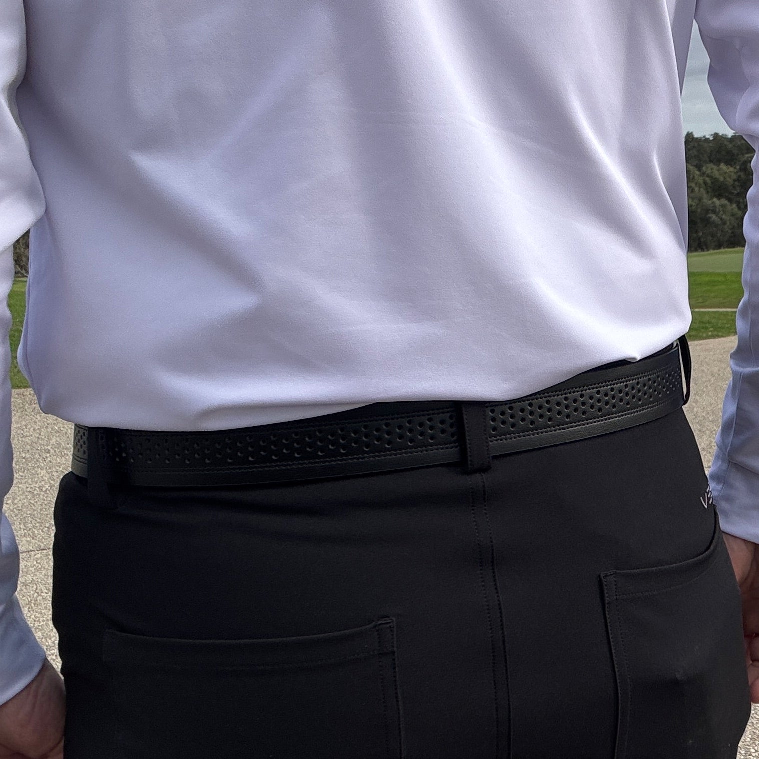 VES Golf Cool Air Leather Belt – Black