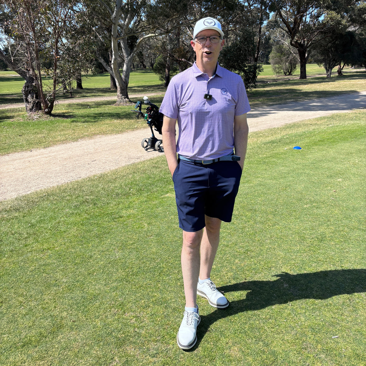 VES Golf Lavender Frost Pattern Short Sleeve Polo Shirt