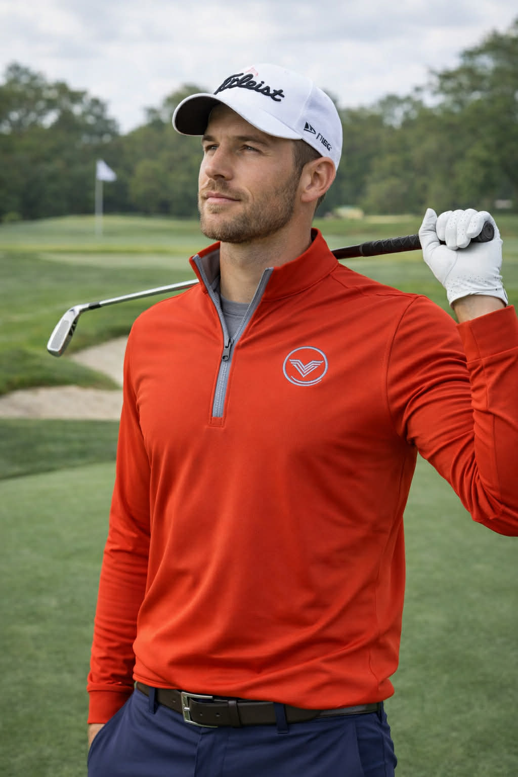 VES Golf Brick Red Lightweight Quarter Zip