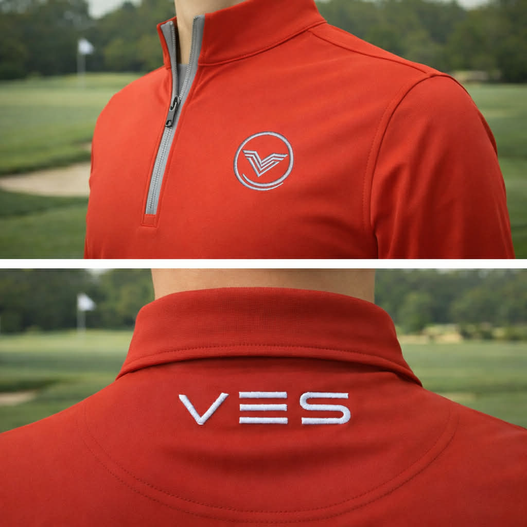 VES Golf Brick Red Lightweight Quarter Zip