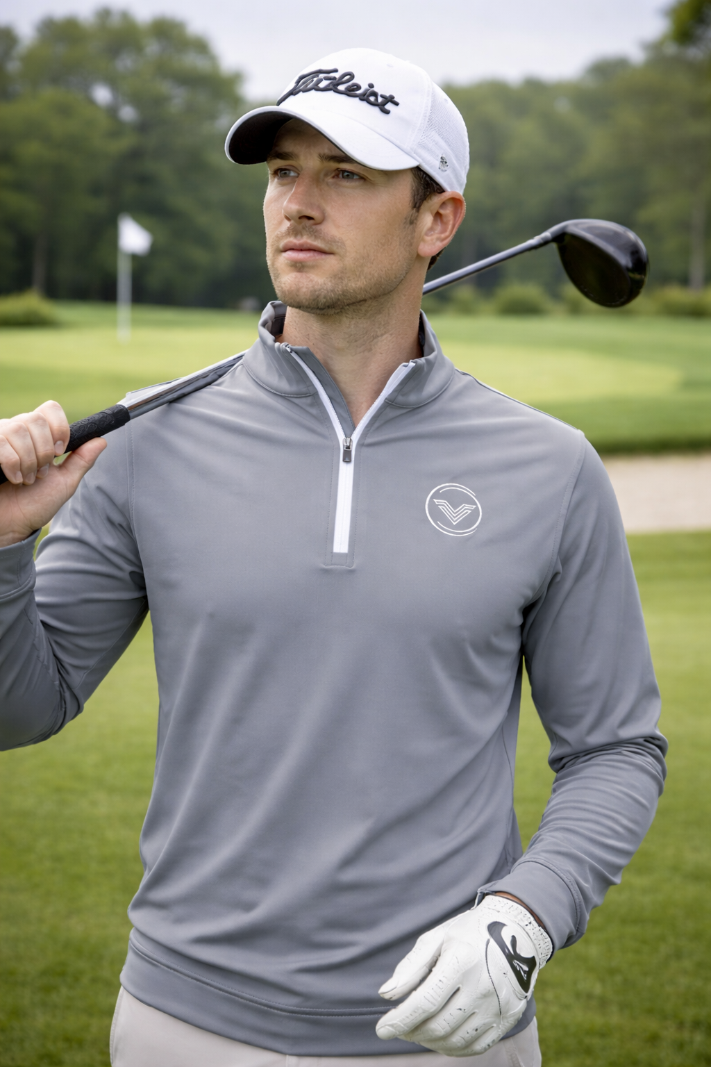 VES Golf Charcoal Grey Lightweight Quarter Zip