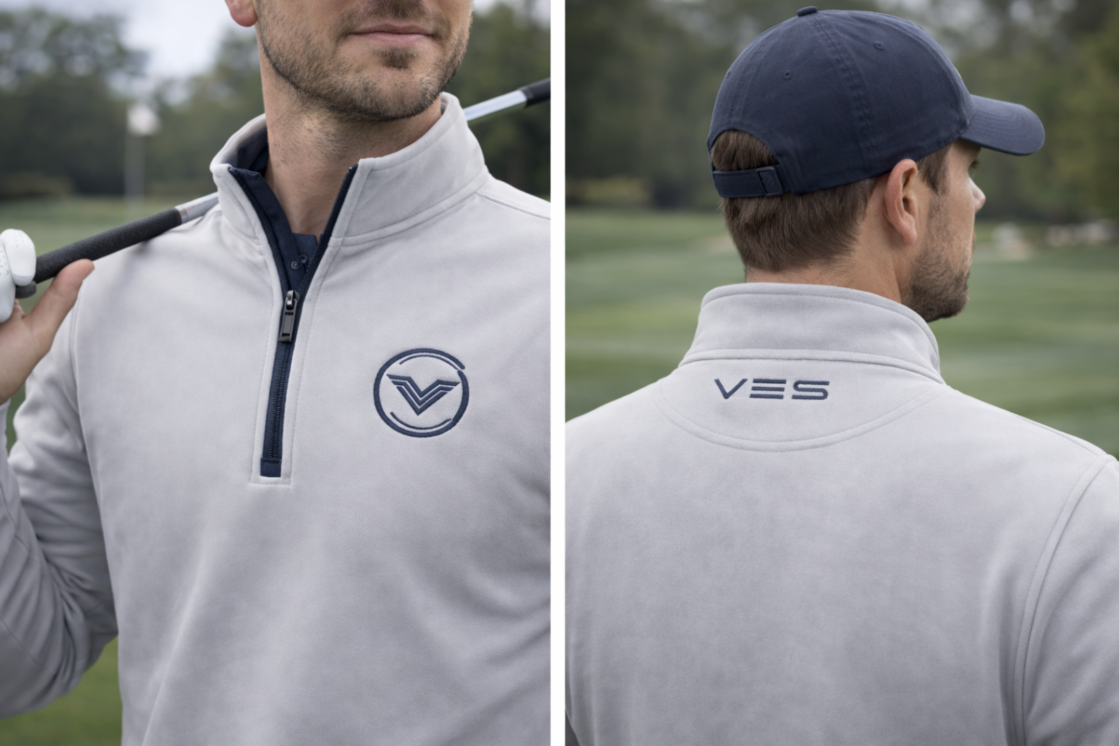 VES Golf Frost Grey Quarter Zip