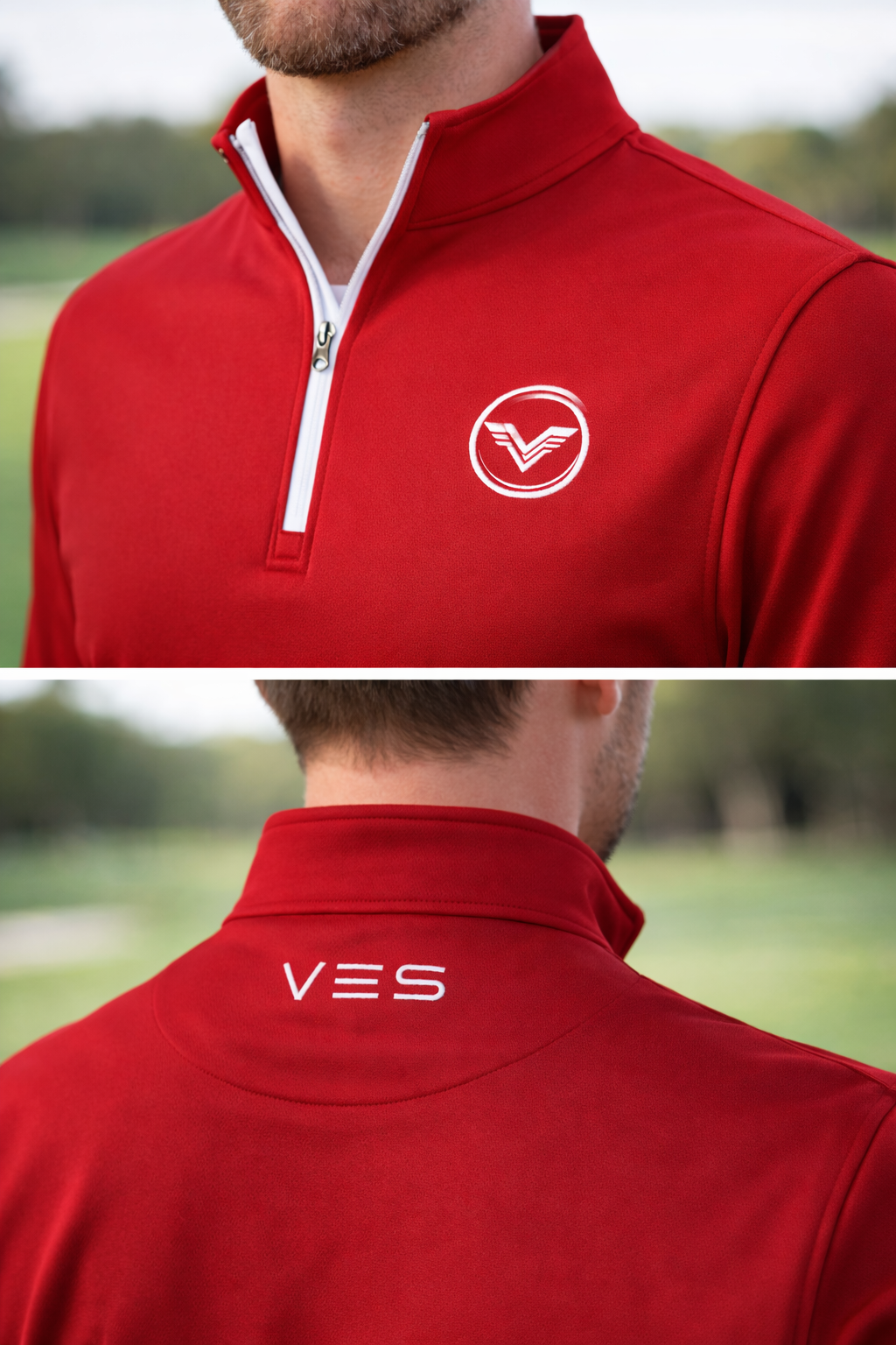VES Golf Crimson Red Quarter Zip