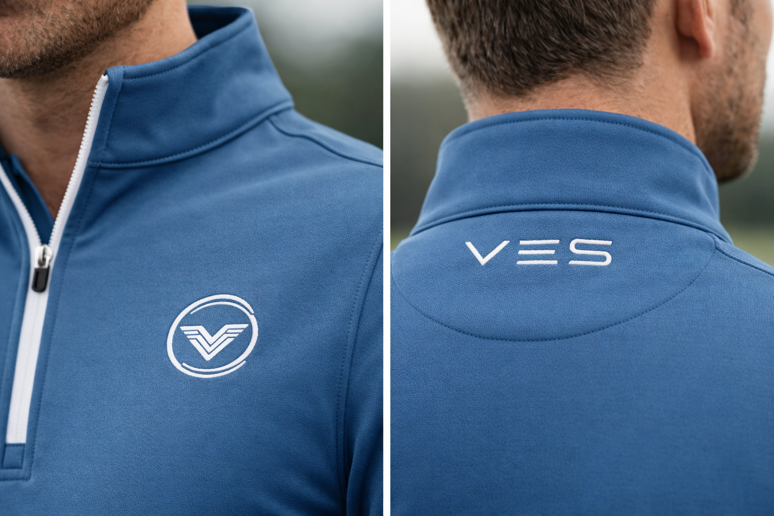 VES Golf Dress Blue Quarter Zip