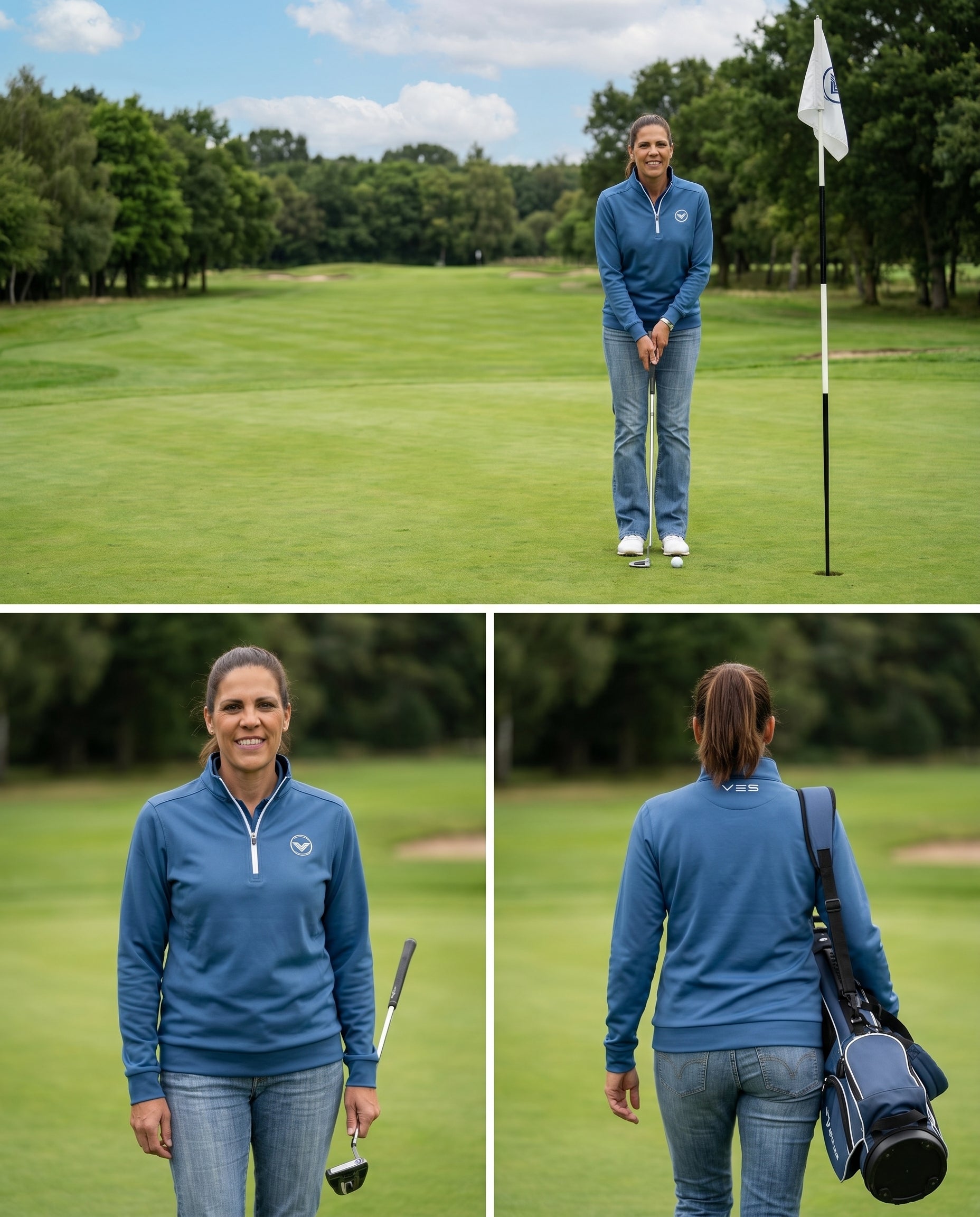Dress Blue Golf Quarter Zip Pullover | VES Golf