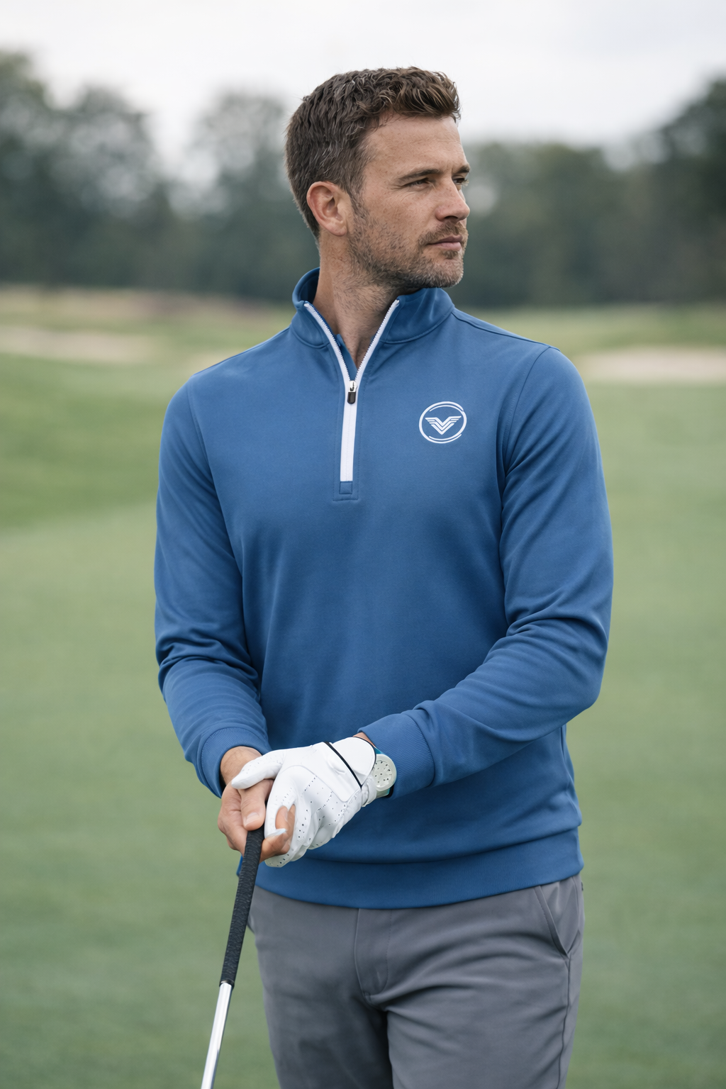 VES Golf Dress Blue Quarter Zip