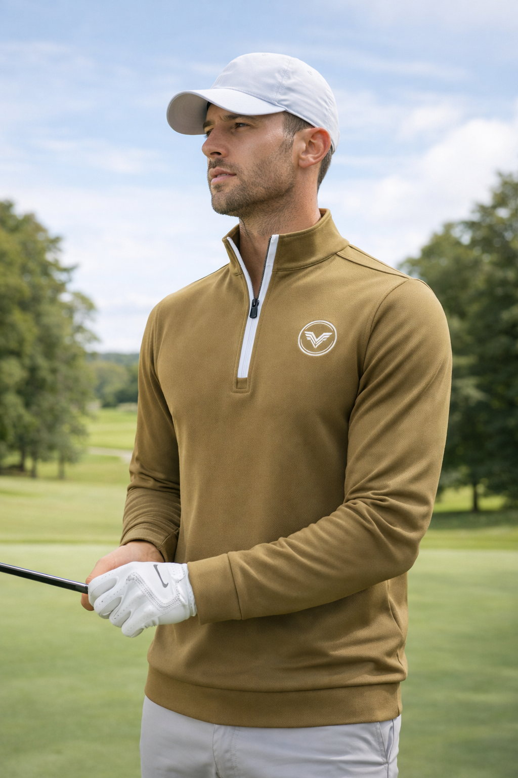 VES Golf Golden Brown Quarter Zip
