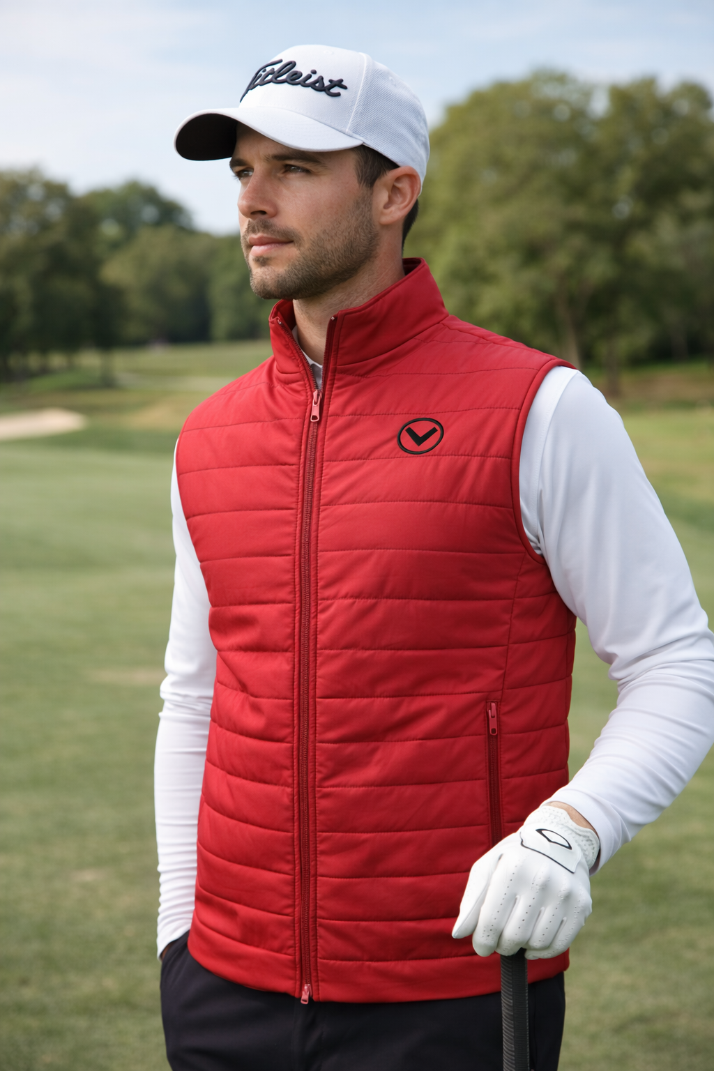 VES Golf Cardinal Red Waterproof Performance Vest