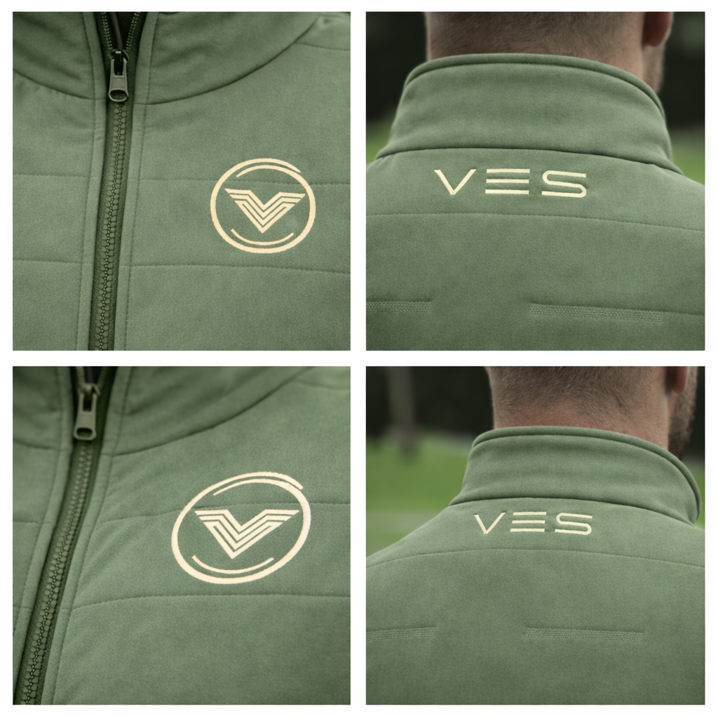 VES Golf Olive Green Quilted Insulated Jacket