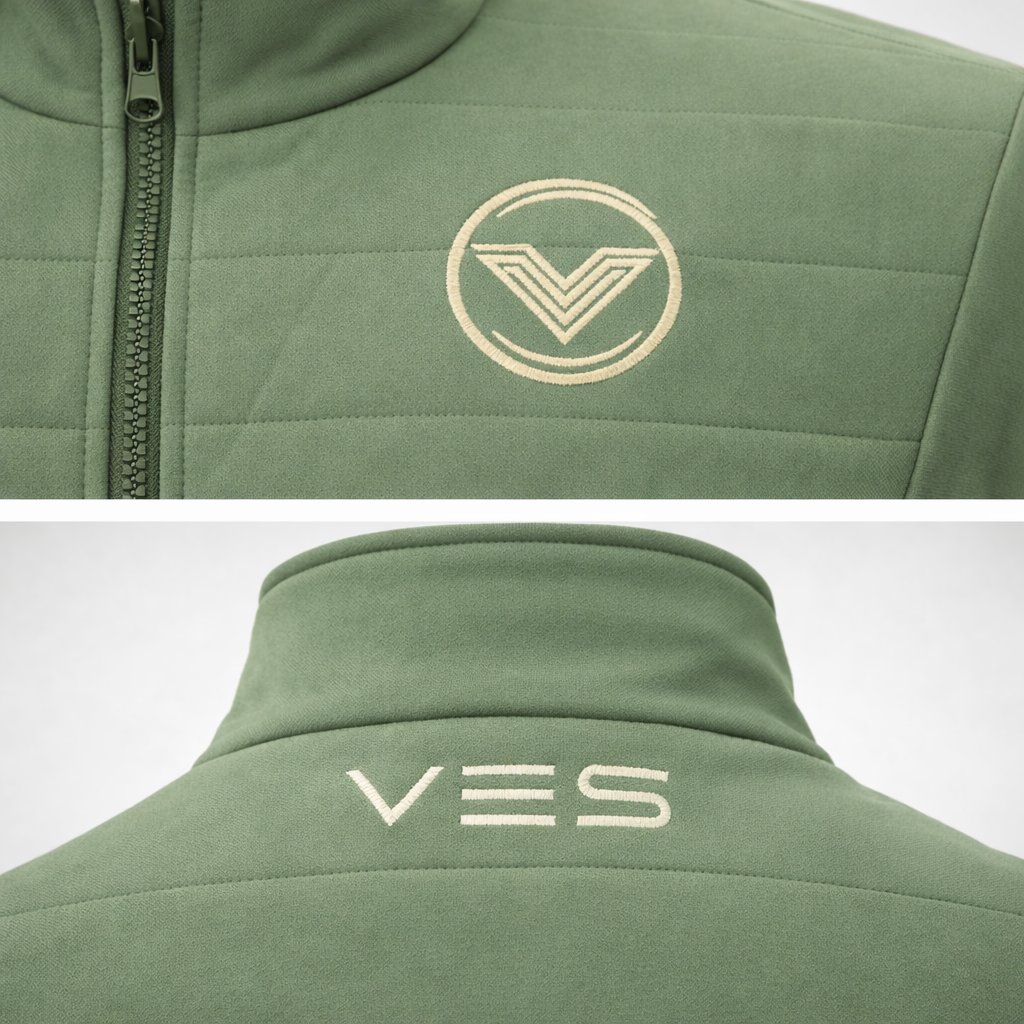 VES Golf Olive Green Quilted Insulated Jacket
