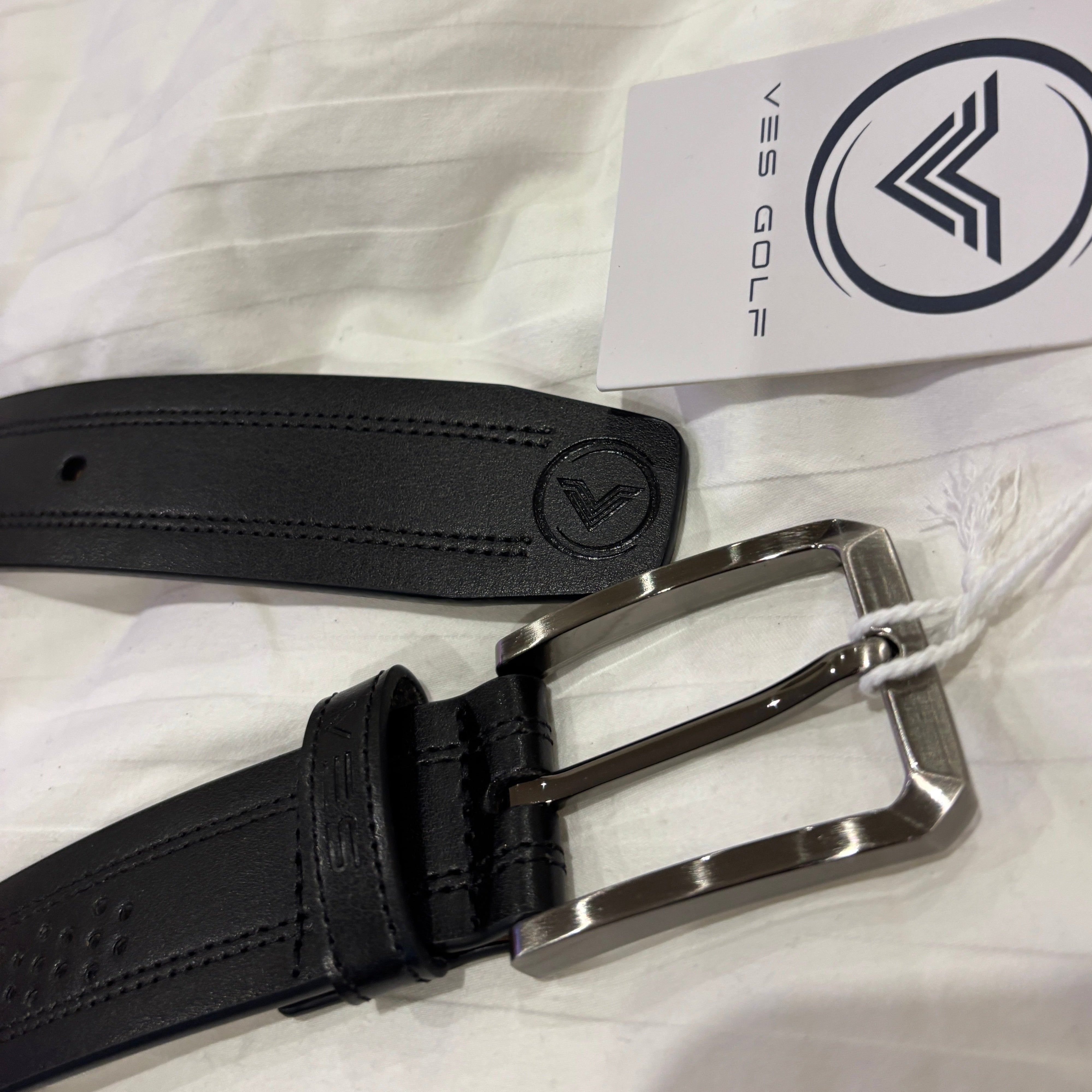 VES Golf Cool Air Leather Belt – Black