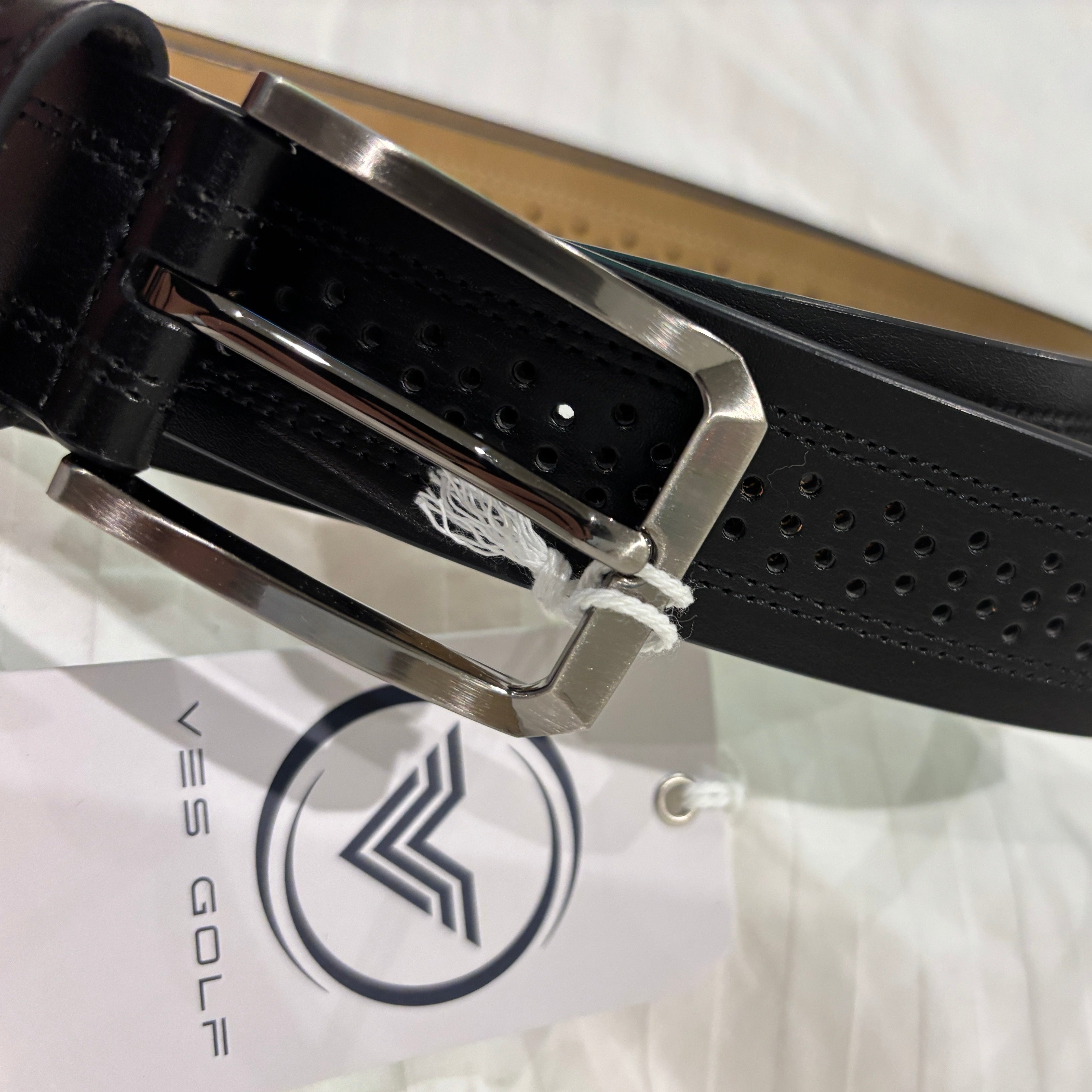 VES Golf Cool Air Leather Belt – Black