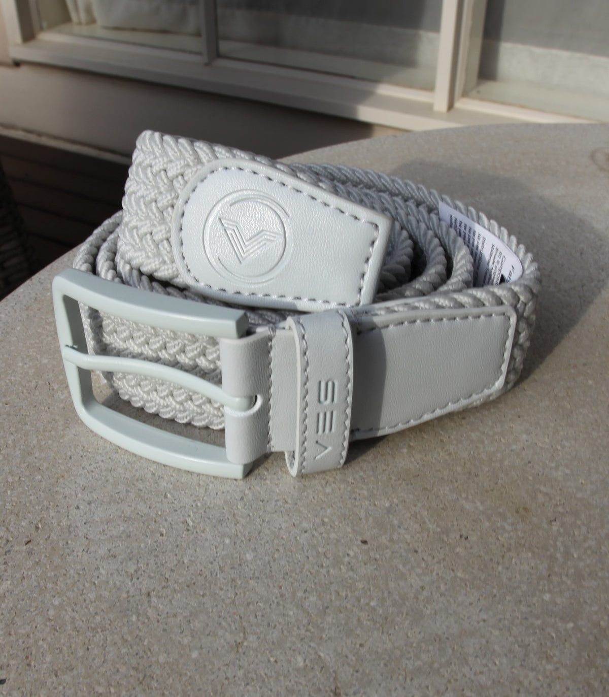 VES Golf Dawn Blue Woven Stretch Belt with Matching Nickel Buckle