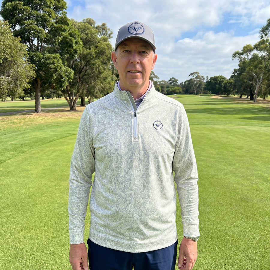 Real golfer fit example – lightweight quarter-zip