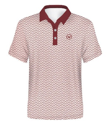 White with Burgundy Diamond Polo