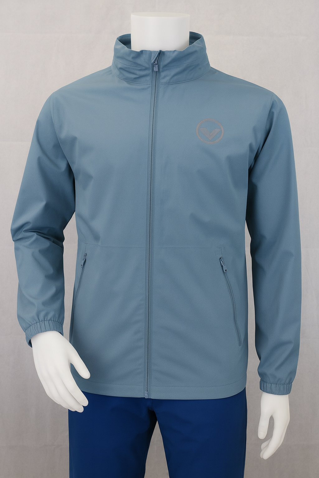 VES Golf Blue Grey Zip Up Water Resistant Jacket